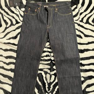 36x32 Men's Raw Indigo Selvedge 17oz denim jeans Red Tornado